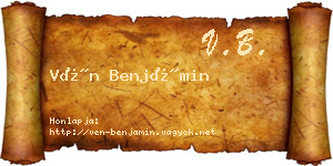 Vén Benjámin névjegykártya