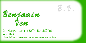 benjamin ven business card